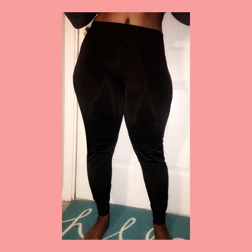 Black moto jeans